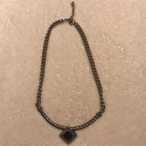 Two tone black onyx necklace
